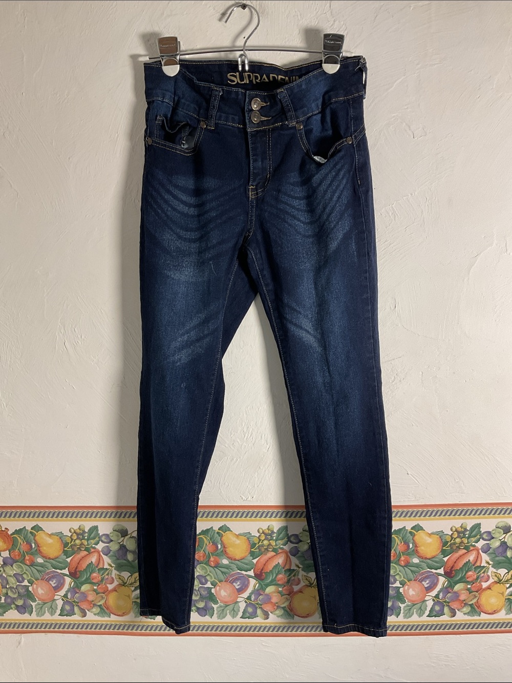 Supradenim High Rise Ankle Skinny Jeans Double Button 5(Juniors) Dark Wash